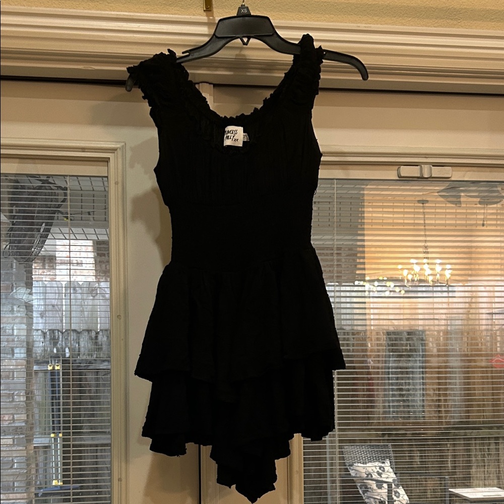Princess Polly Black Ruffled Tiered romper